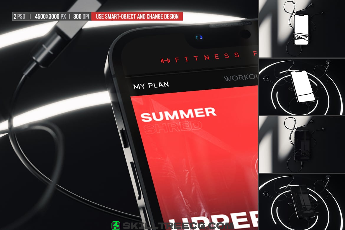 图片[3]-Smartphone With Headphones Mockup（325495）-技能树